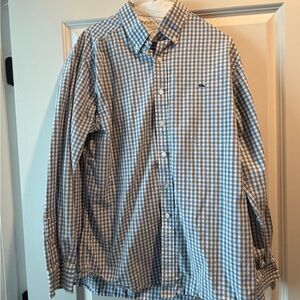 Vineyard Vines Blue and White Gingham Button-Down Shirt
